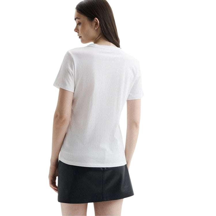 T-shirt bianca stampa cocktail con applicazioni