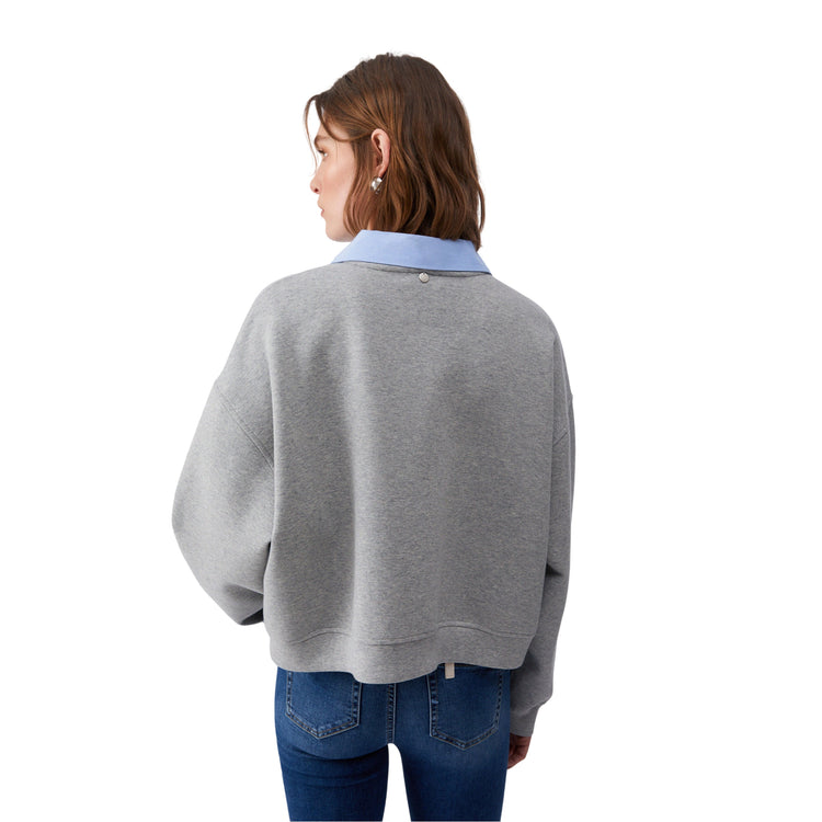 Felpa Donna con colletto Oxford rimovibile modella retro