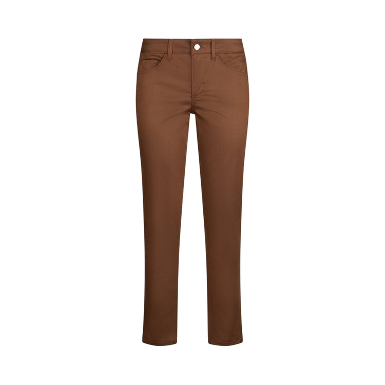 Pantalone skinny Donna cropped con risvolto marrone