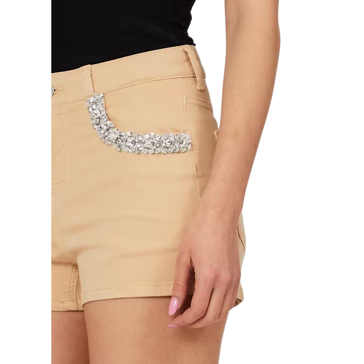 Shorts Donna in cotone, con tasche decorate