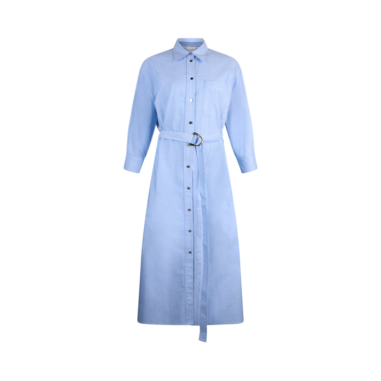 Abito Donna, in cotone, con colletto a camicia e cintura