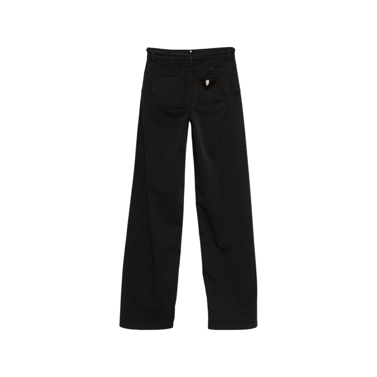Pantalone Donna flare con cinta Nero retro