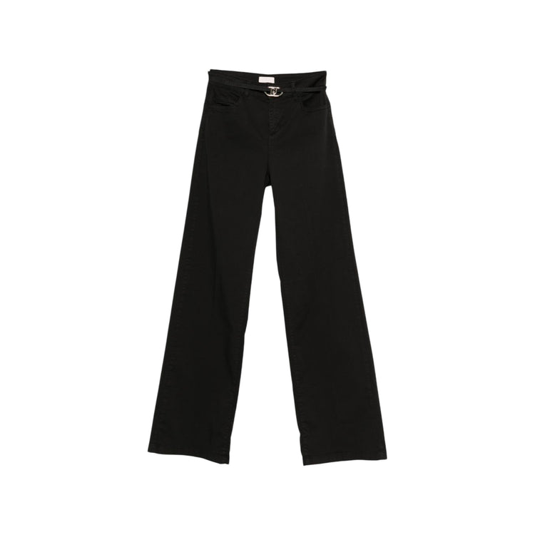 Pantalone Donna flare con cinta Nero