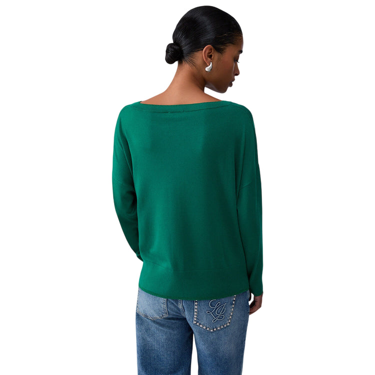 Maglia Donna con rifiniture in lurex, Verde