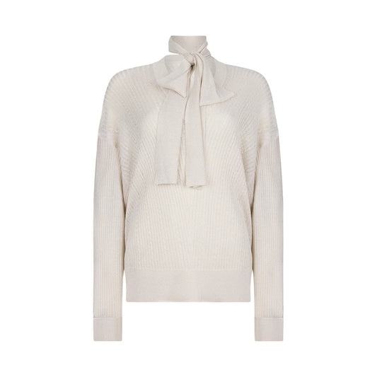 Maglione da donna oro chiaro con fiocco