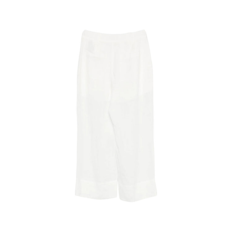 Pantalone Donna ampio, con tasche a filo e due bottoni