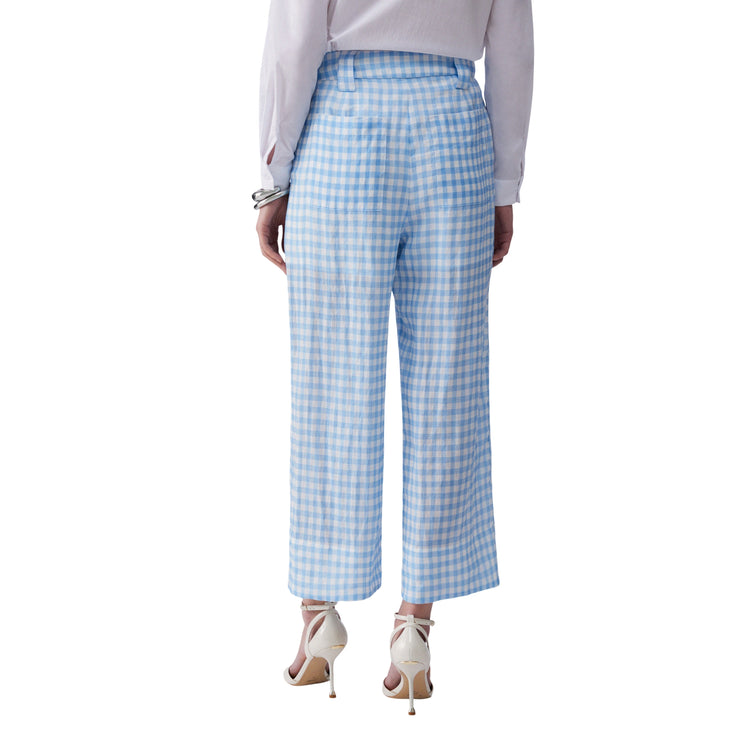Pantalone Donna cropped in vichy modella retro