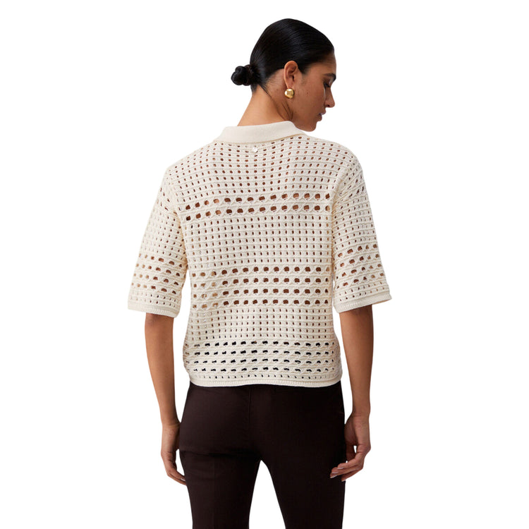 Maglia crochet panna 100% cotone