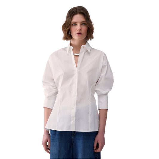 Camicia di cotone cut out con fiocco