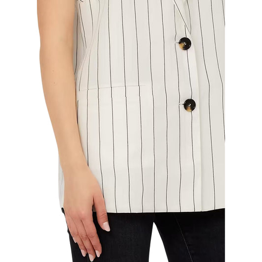 Gilet Donna Bianco con revers classici e bottoni