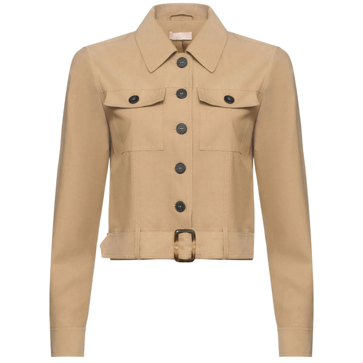 Giacca da Donna beige con bottoni e cinta