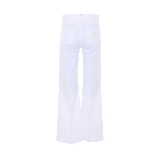 Jeans skinny bianchi con bottoni laterali