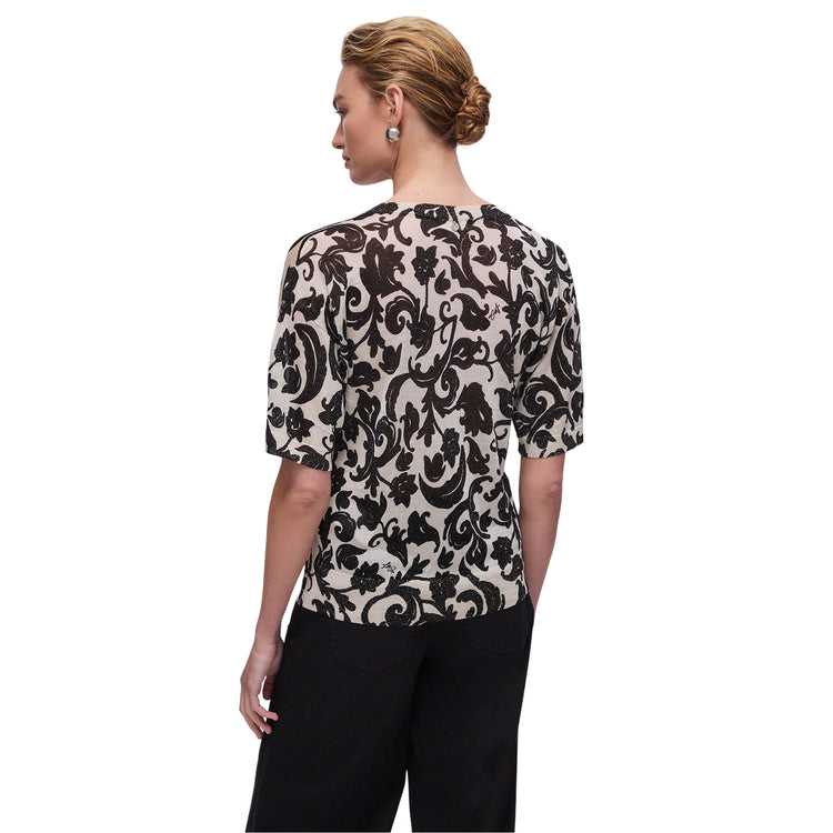 Top Donna con stampa floreale retro