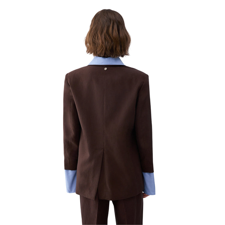 Blazer Donna con sciarpa rimovibile modella retro