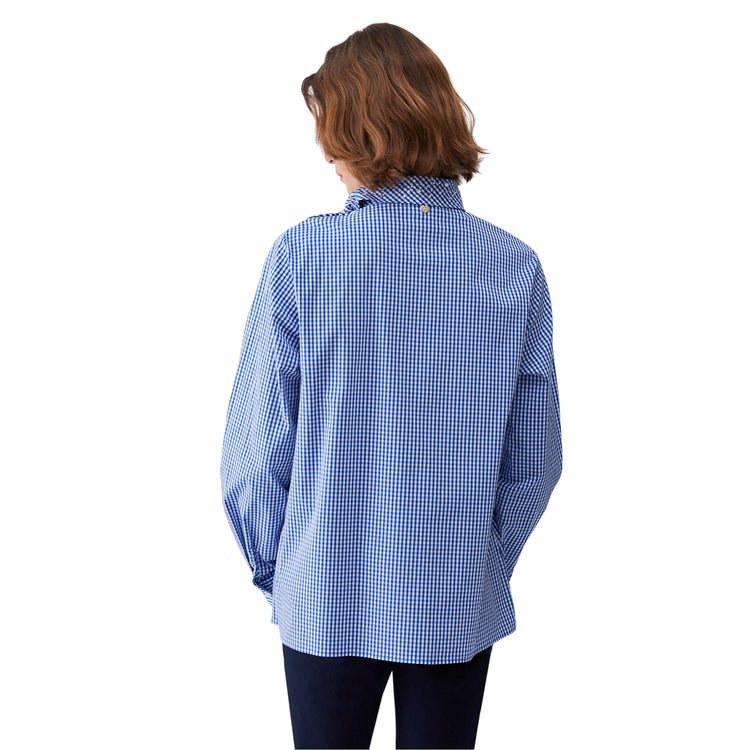 Blusa Donna Vichy con fiocco modella retro