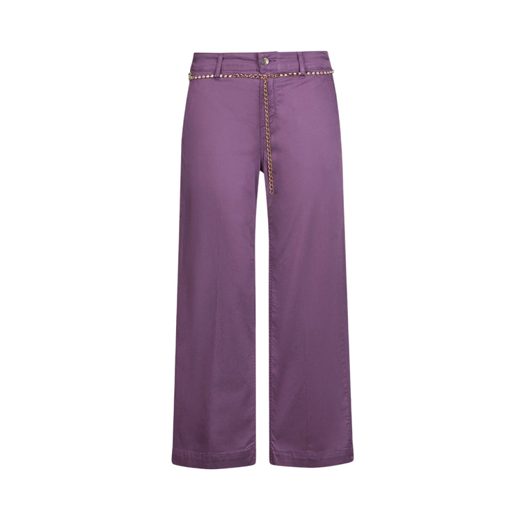 Pantaloni flare a vita alta viola