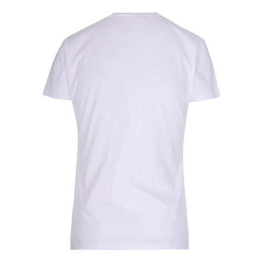 T-shirt donna in cotone bianco con stampa - retro