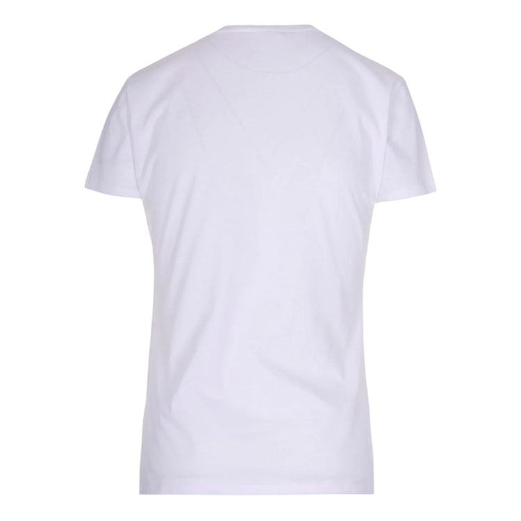 T-shirt donna in cotone bianco con stampa - retro
