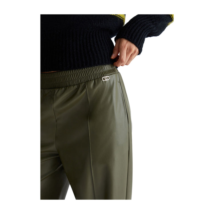 Women's trousers in coated fabric