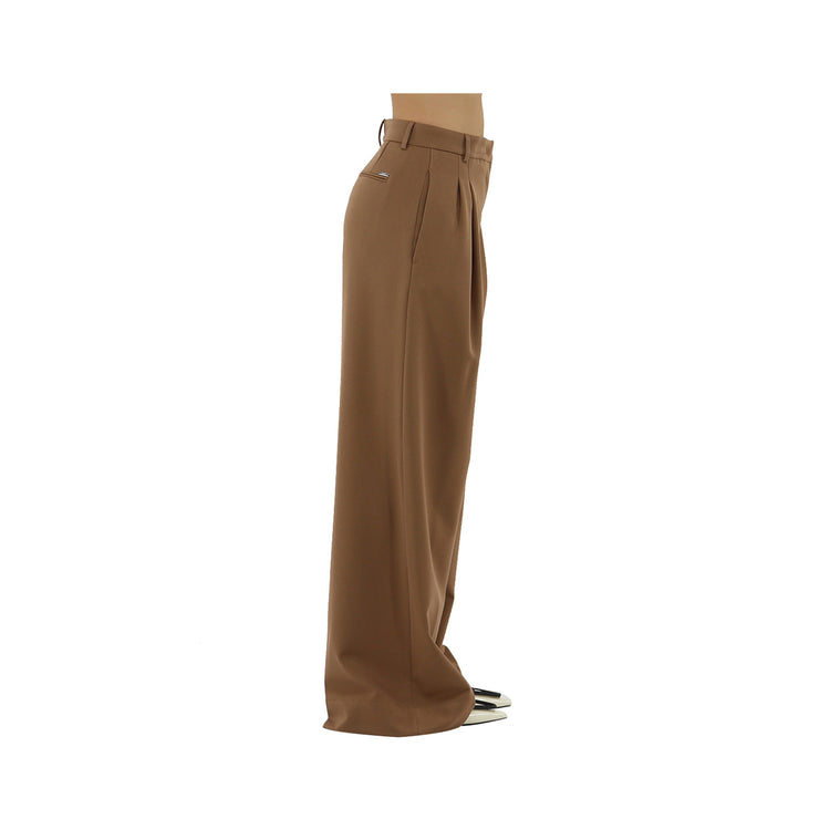Pantalon femme avec plis à la taille