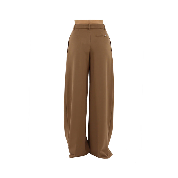 Pantalon femme avec plis à la taille