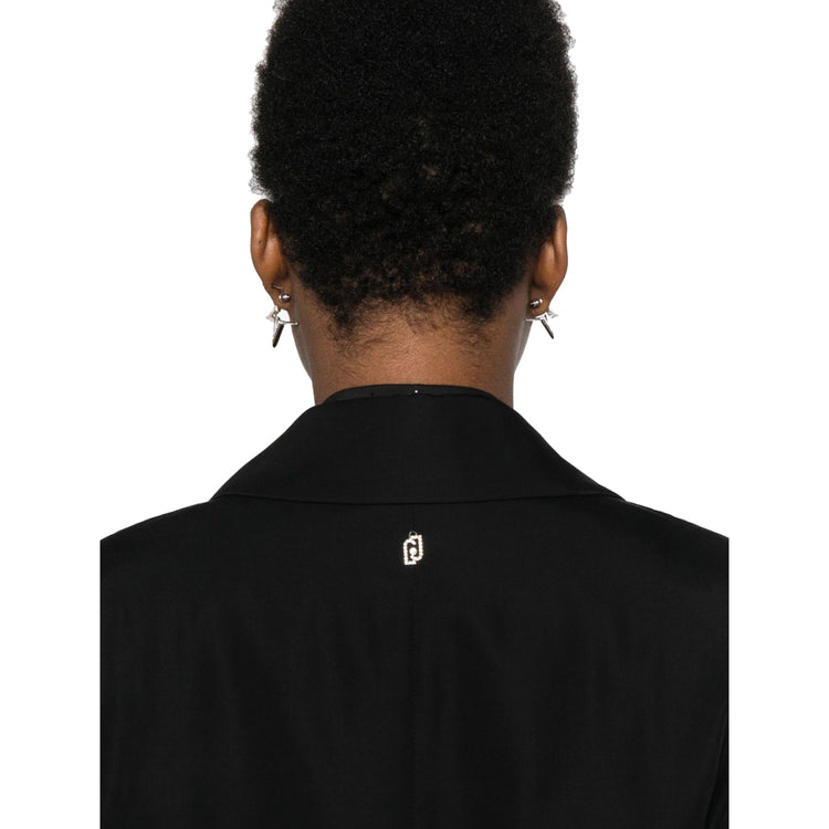 Giacca Donna dal design aperto Nero dettaglio retro ravvicinato