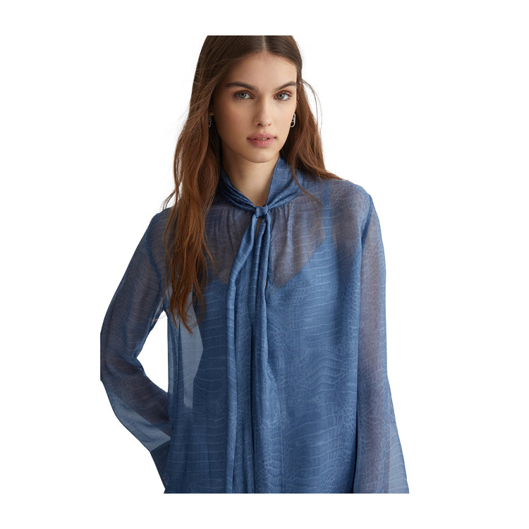 Blouse femme col foulard