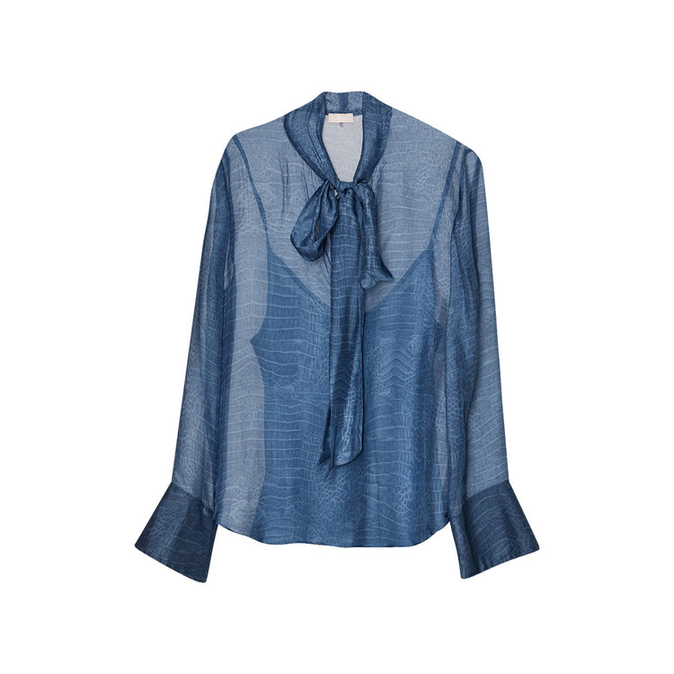 Blouse femme col foulard