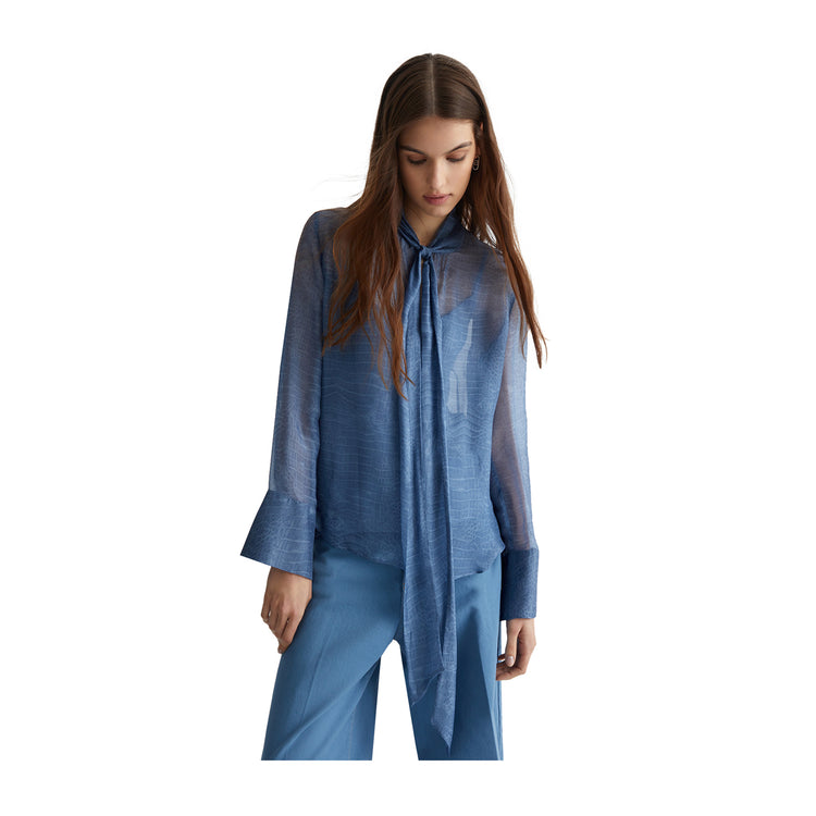 Blouse femme col foulard