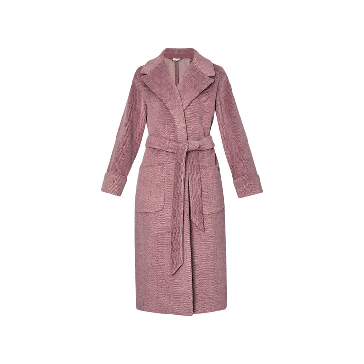 Cappotto lungo Donna chevron lurex Rosa