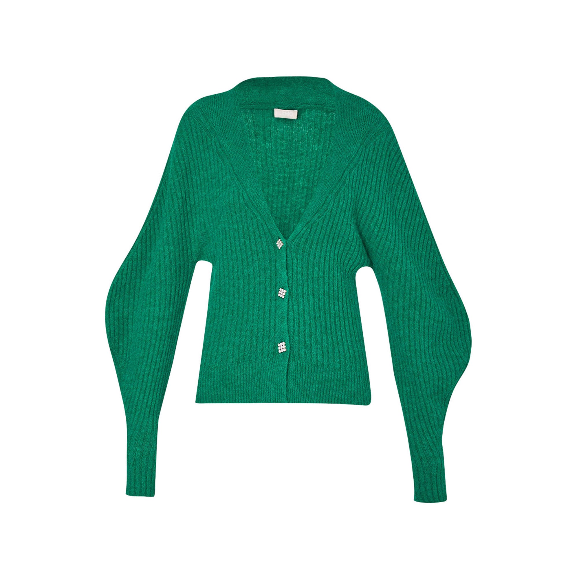 Cardigan Corto Donna Con Stampa Fragola, Scollo A V, Maniche Lunghe, Verde, Taglia Unica (XS-M) - 2