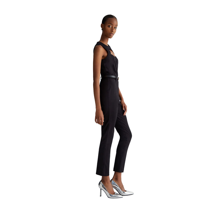 Tuta Stretch Donna con cintura nera modella intera laterale