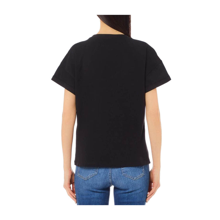 T-shirt Donna con decorazione mongolfiera modella retro