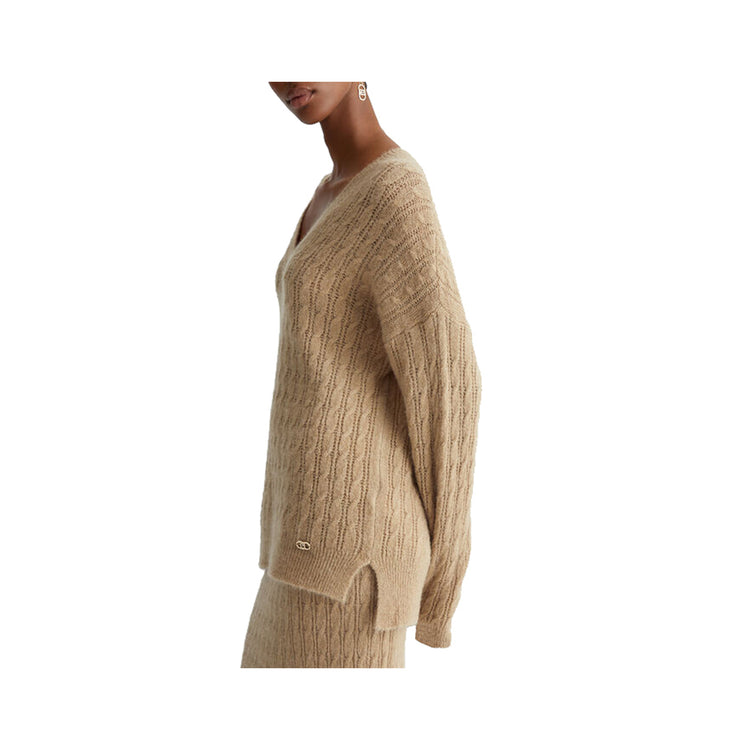 Pull femme en alpaga mélangé