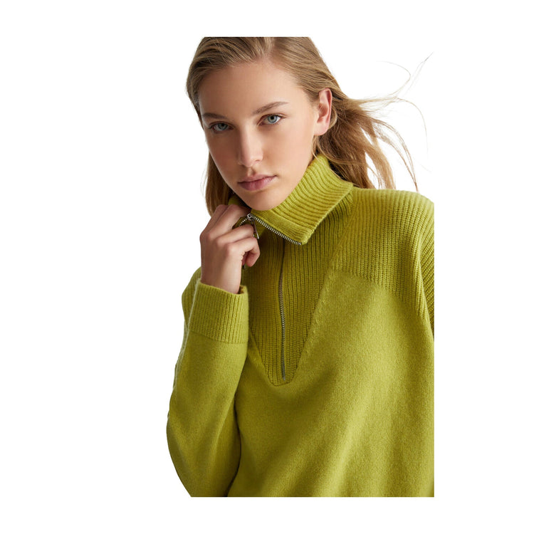 Pull femme en laine avec zip