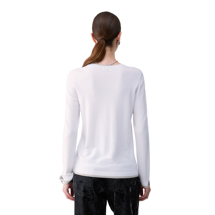 Maglia Donna in misto viscosa, con scollatura girocollo