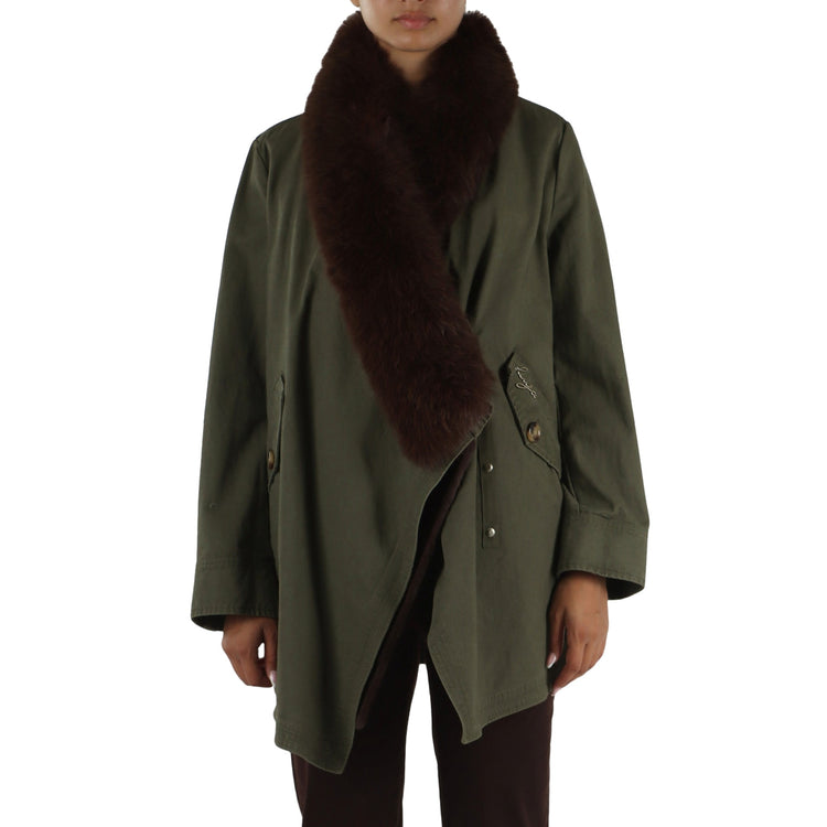 Giaccone Donna con gilet pelliccia rimovibile