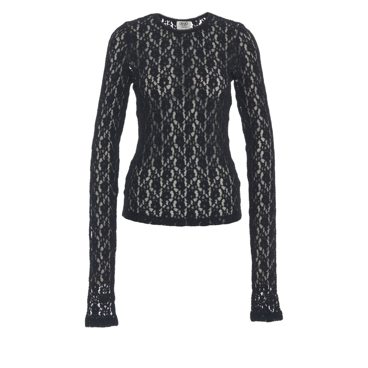 Top Donna in pizzo nero