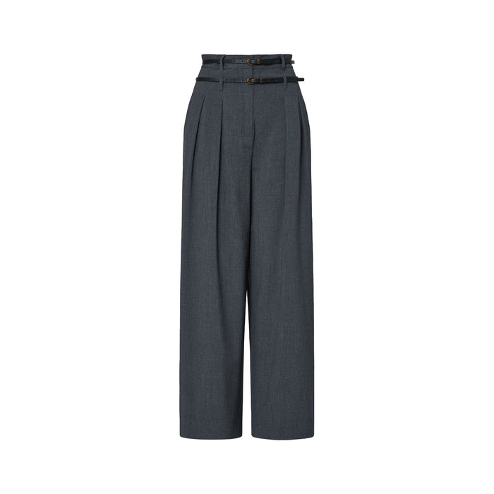 Pantalone flare Donna in flanella grigio