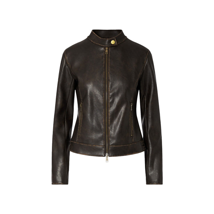 Giacca biker Donna in tessuto spalmato