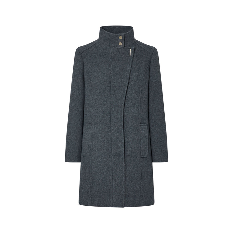 Cappotto midi Donna in panno grigio