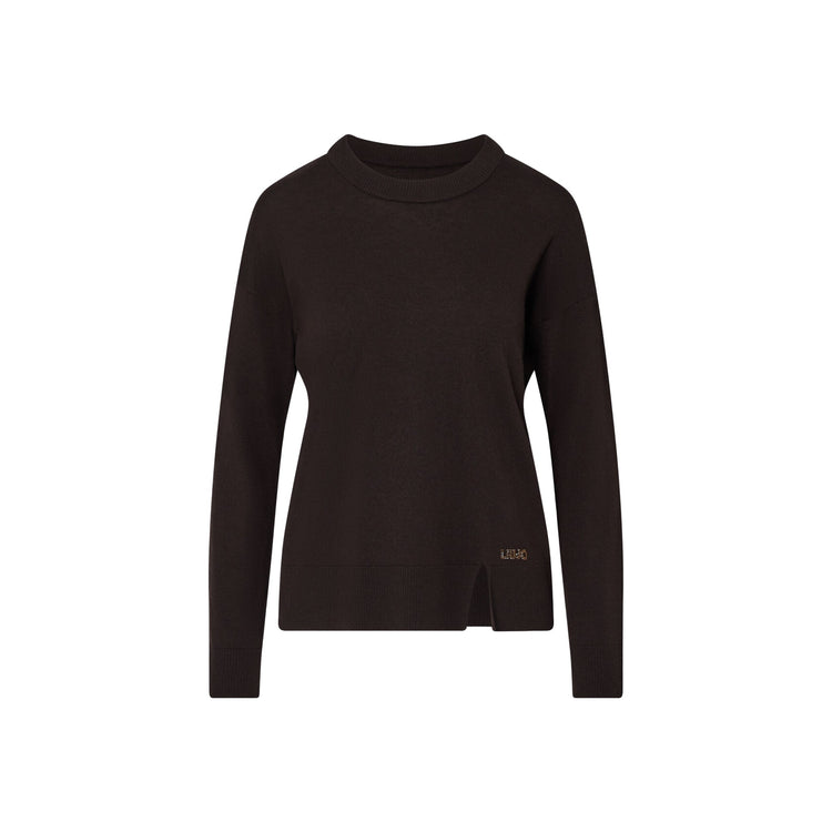 Maglia girocollo Donna Marrone