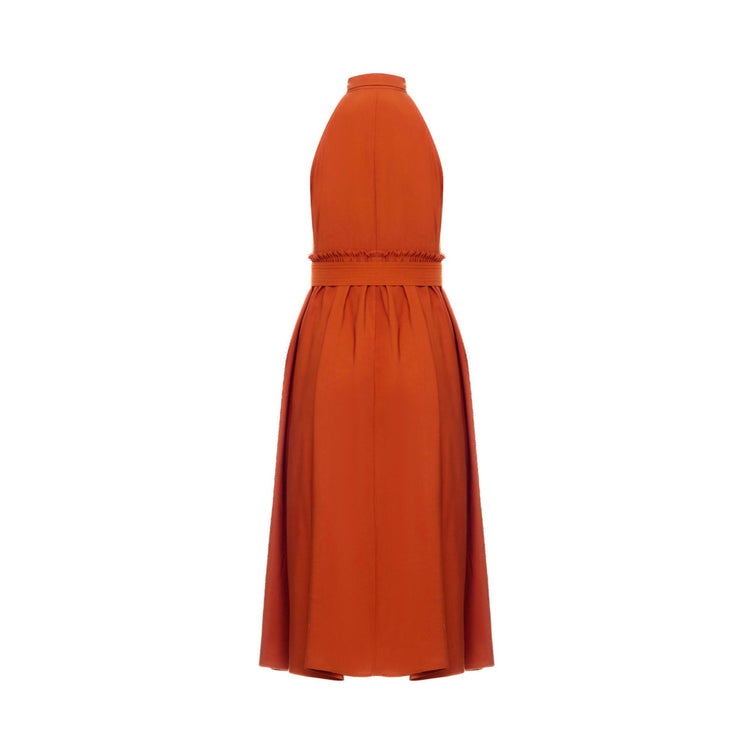 Robe femme sans manches avec fermeture boutonnée