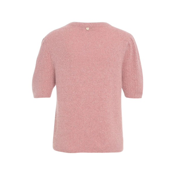Maglione Donna con maniche corte a palloncino Rosa retro