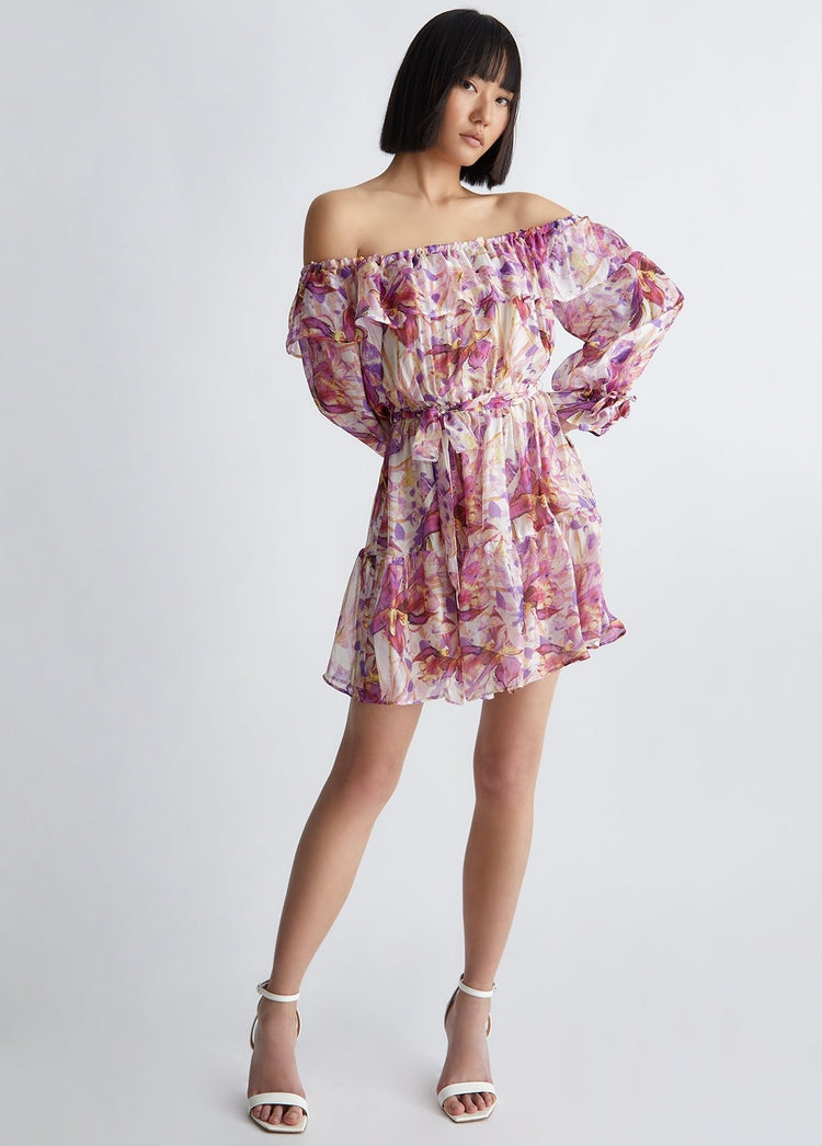 Abito Donna con balze e motivo floreale