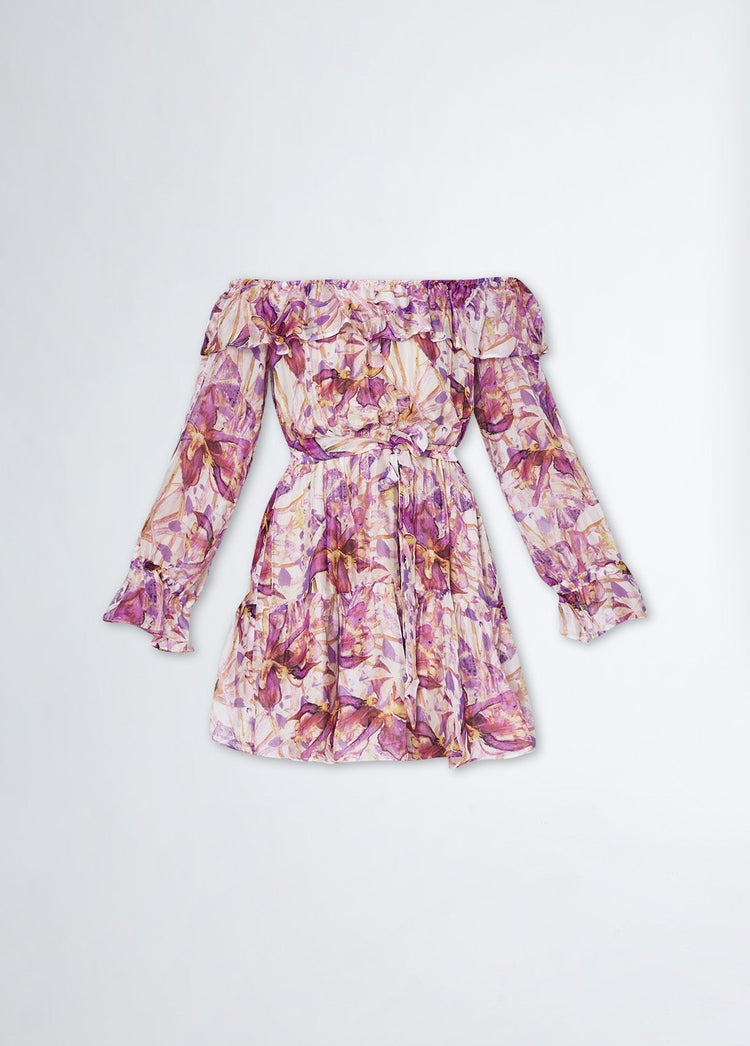 Abito Donna con balze e motivo floreale