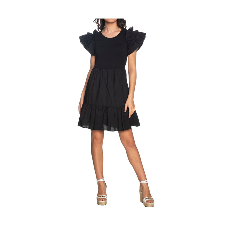 Women's dress with flounces and ruffles