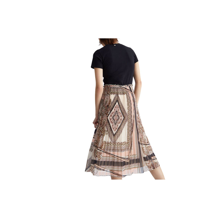 Robe femme avec jupe plissée imprimée