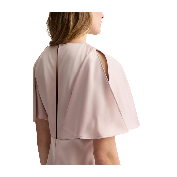 Abito lungo Donna in raso Rosa dettaglio retro della manica