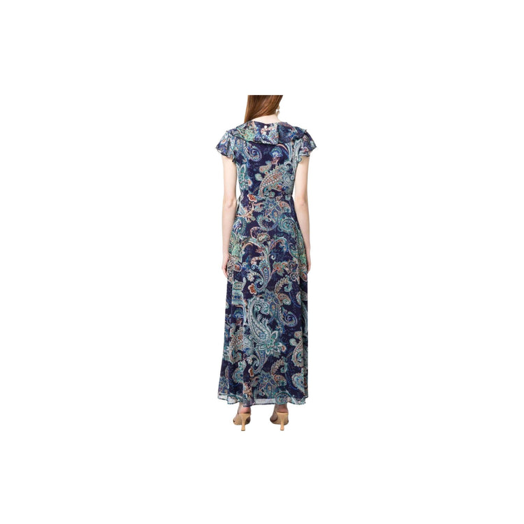 Long women's dress with paisley pattern